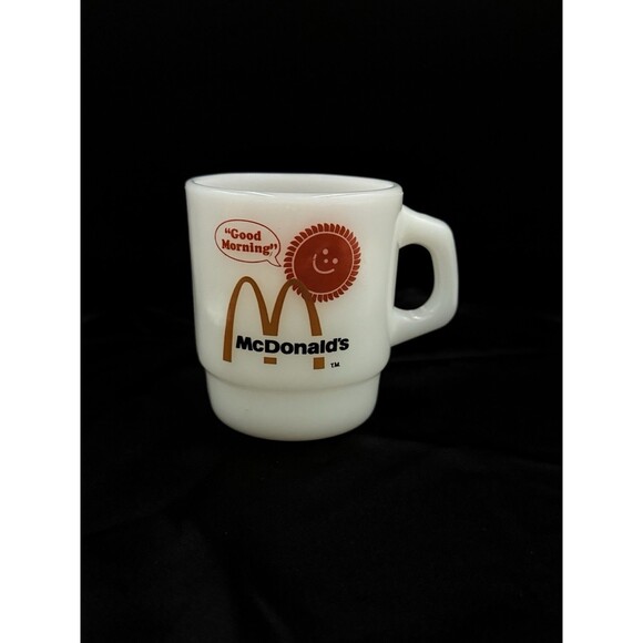 Set of 2 Vintage McDonalds Good Morning Coffee Mug Cup Fire King Anchor Hocking - Picture 7 of 7